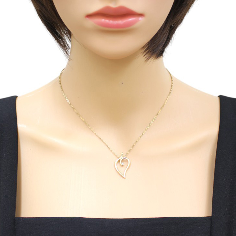 【お買得】 gold yellow K18 top Pendant TIFFANY&Co. diamond leaf Open アクセサリー