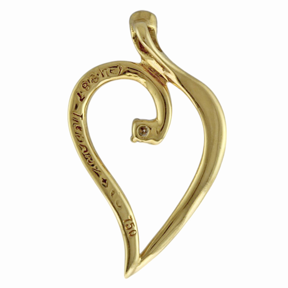 女の子向けプレゼント集結 TIFFANY&Co. leaf Open diamond gold yellow K18 top Pendant アクセサリー