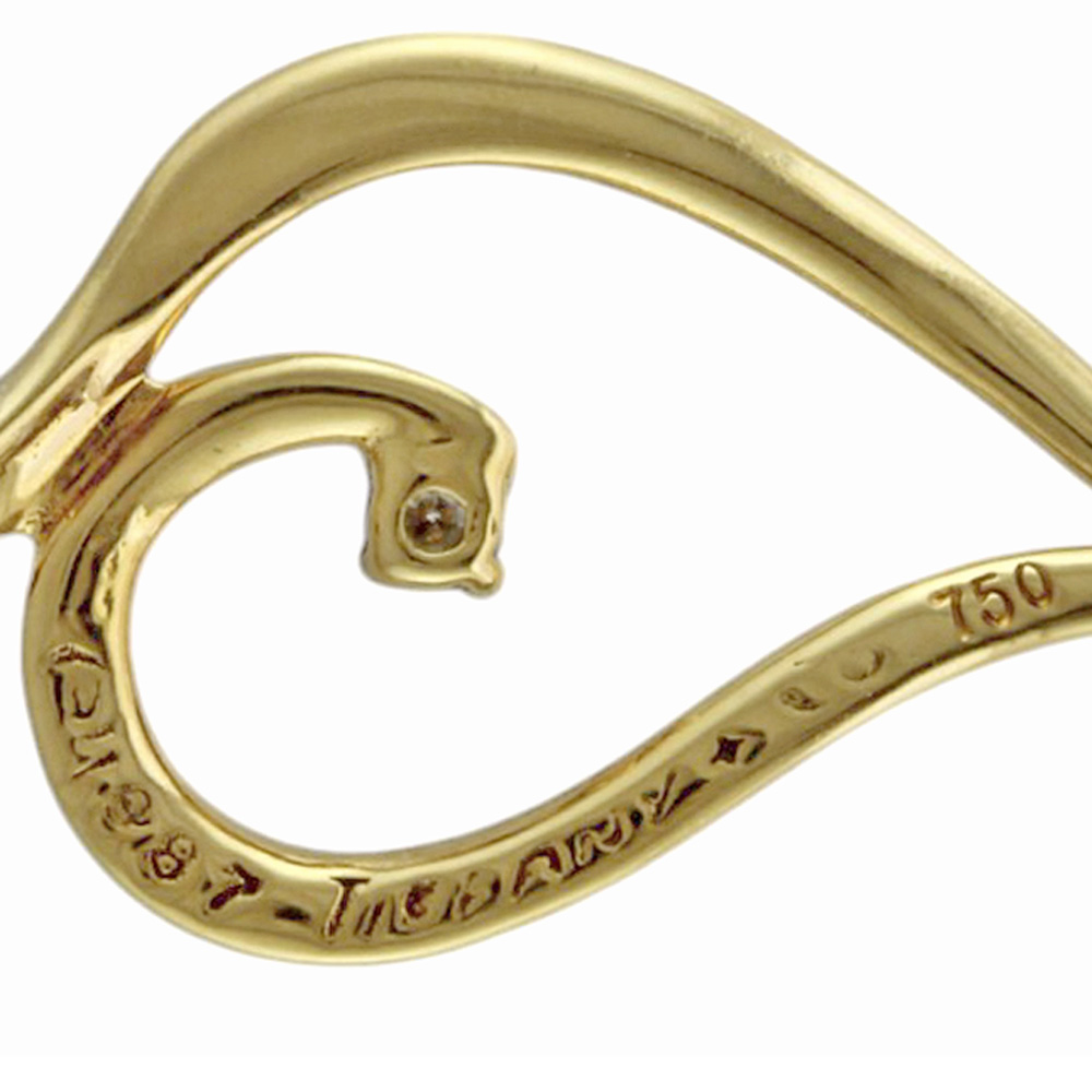 TIFFANY&Co. Pendant top K18 yellow gold diamond Open leaf