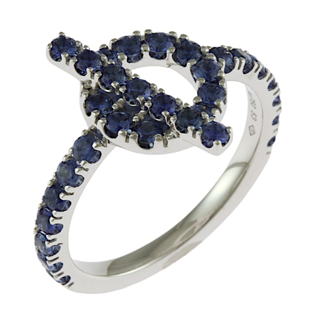 HERMES Ring US 3/8 EU53 K18 white gold Finesse Sapphire used
