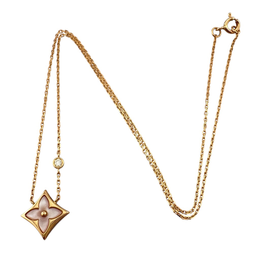 LOUIS VUITTON Necklace Q93612 K18 Pink Mother of Pearl diamond