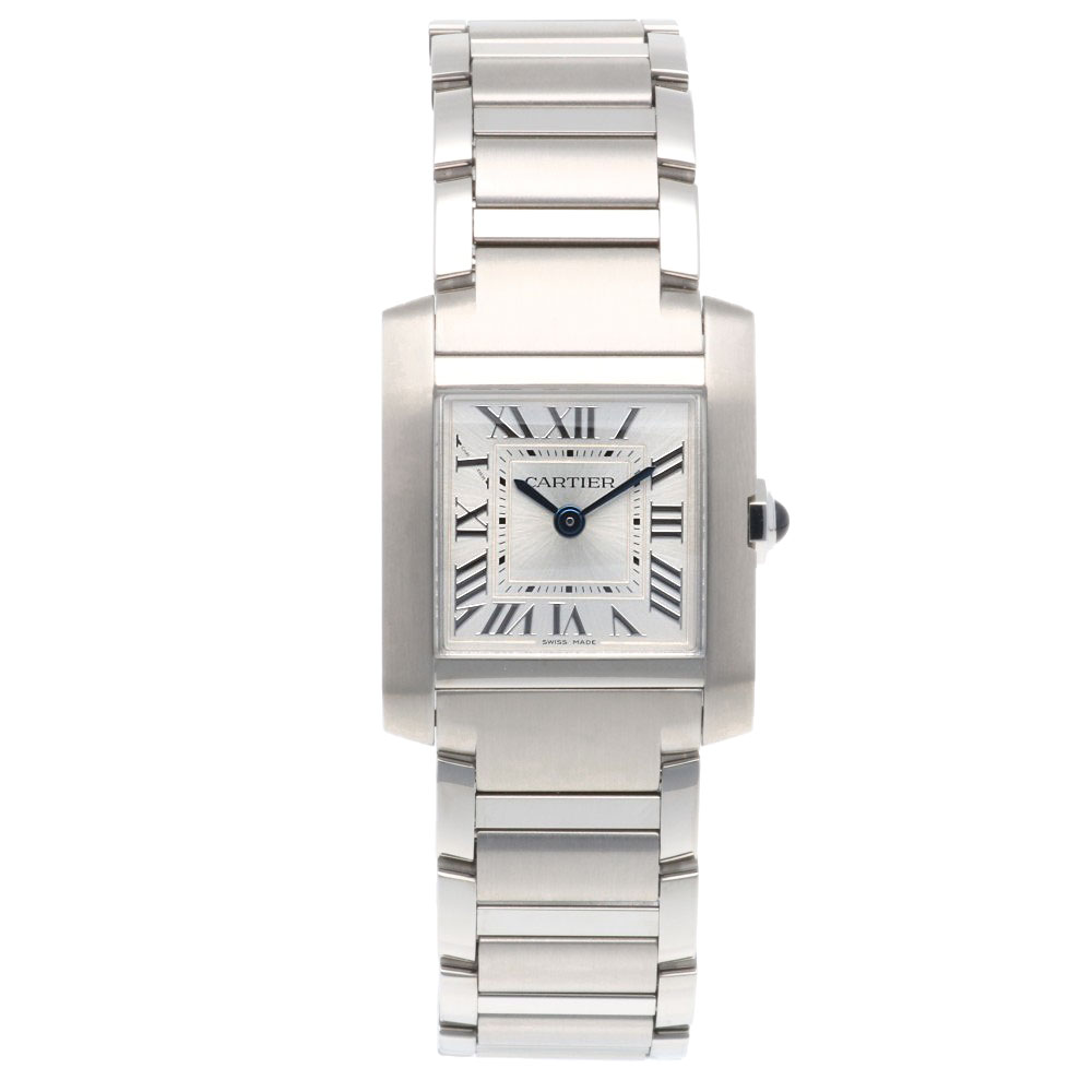 Cartier Tank Francaise ステンレススチール　スモールモデル White Tank Française 32mm medium stainless steel and diamond