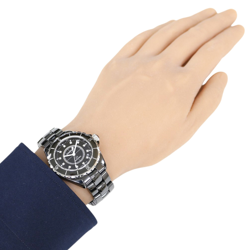 CHANEL J12 Watches H1626 Stainless Steel ceramic 12P diamond used