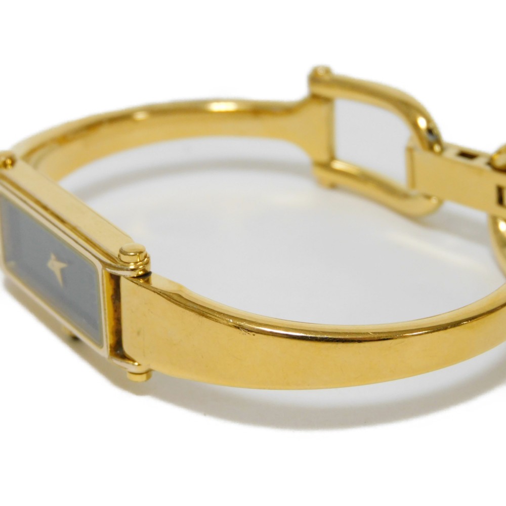 時計 Authentic Bangle Gucci watch GUCCI Bangle watch 1500 Watches Black Dial Quartz Gold