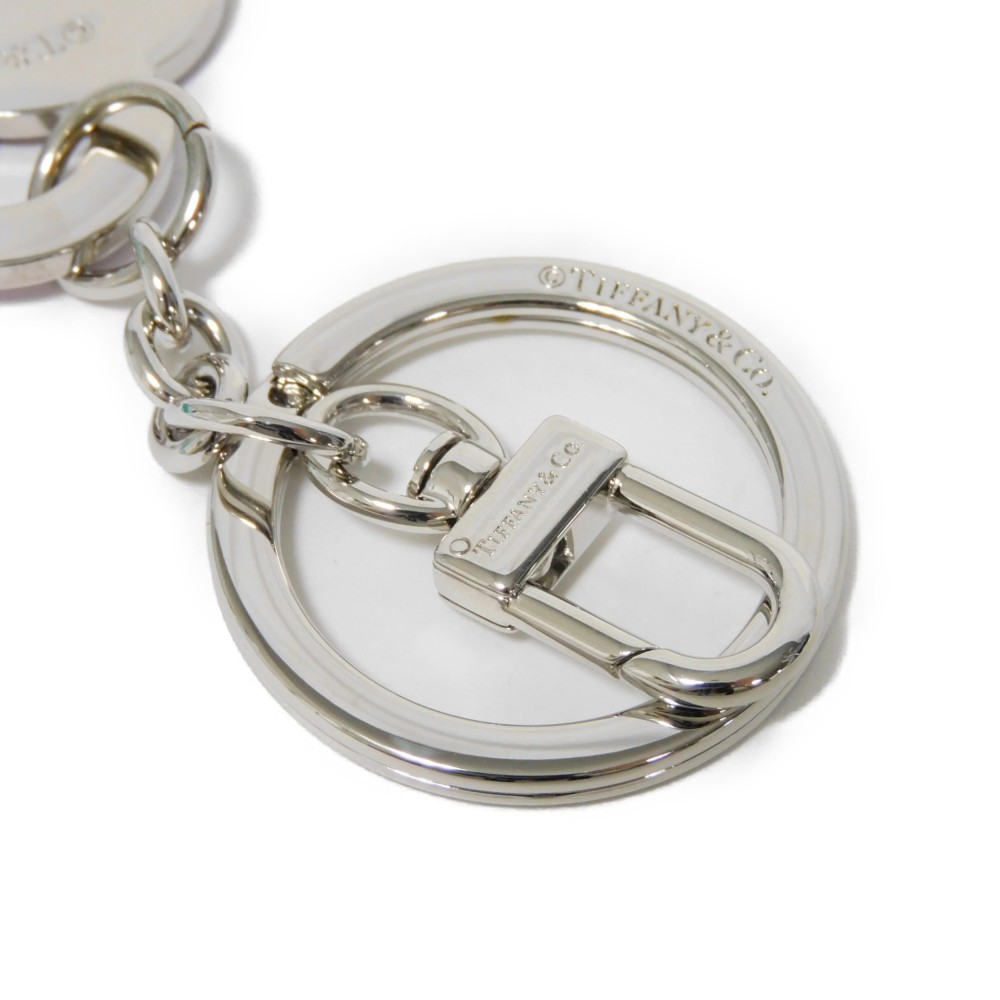 TIFFANY&Co. Leather Inlaid Heart Tag Keyring key ring