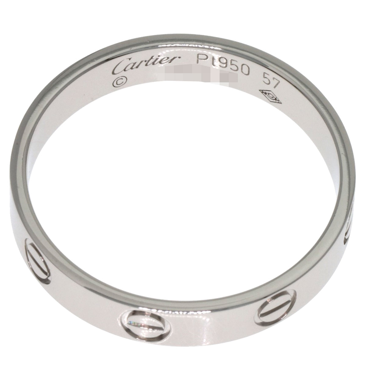 Cartier48 FMQ280 Pt950 シンプルリング CARTIER Mini love ring #57 Ring Platinum PT950 Ladies [Used] | eBay