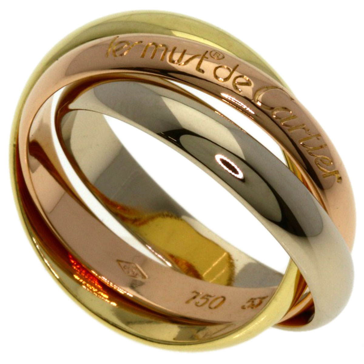 CARTIER Trinity #53 Ring K18 Yellow Gold K18 White Gold Ladies 