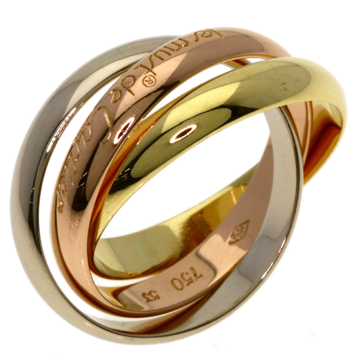 CARTIER Trinity #53 Ring K18 Yellow Gold K18 White Gold Ladies 
