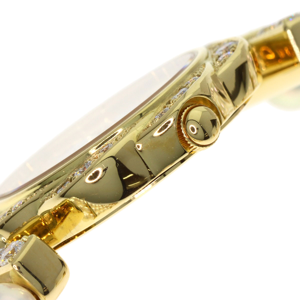 MIKIMOTO Pearl watch Pearl Diamond Watches 052-105 K18 Yellow Gold