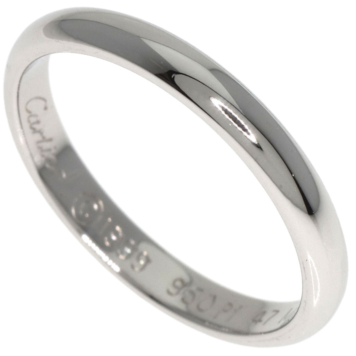 CARTIER Ring Classic Wedding Band #47 Platinum PT950 | eBay