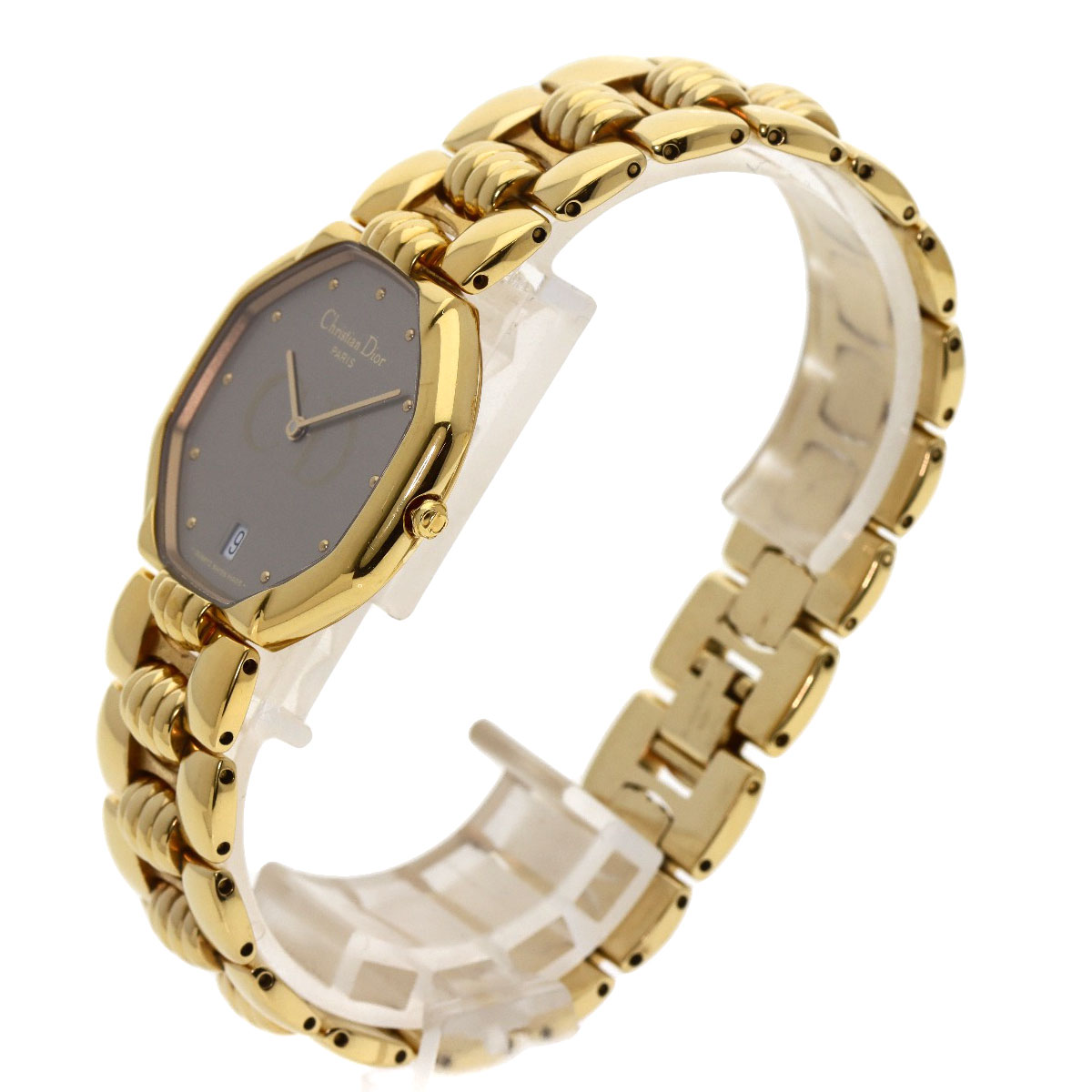 CHRISTIAN DIOR Octagon Watches 25.154 Gold Plated/Gold