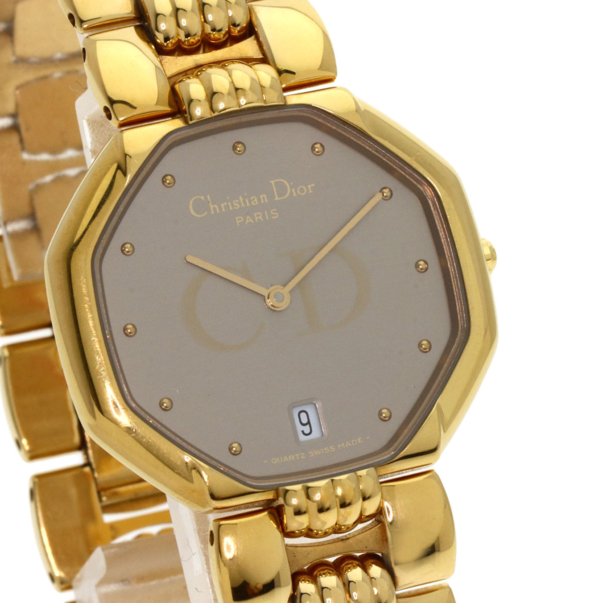 CHRISTIAN DIOR Octagon Watches 25.154 Gold Plated/Gold Plated mens