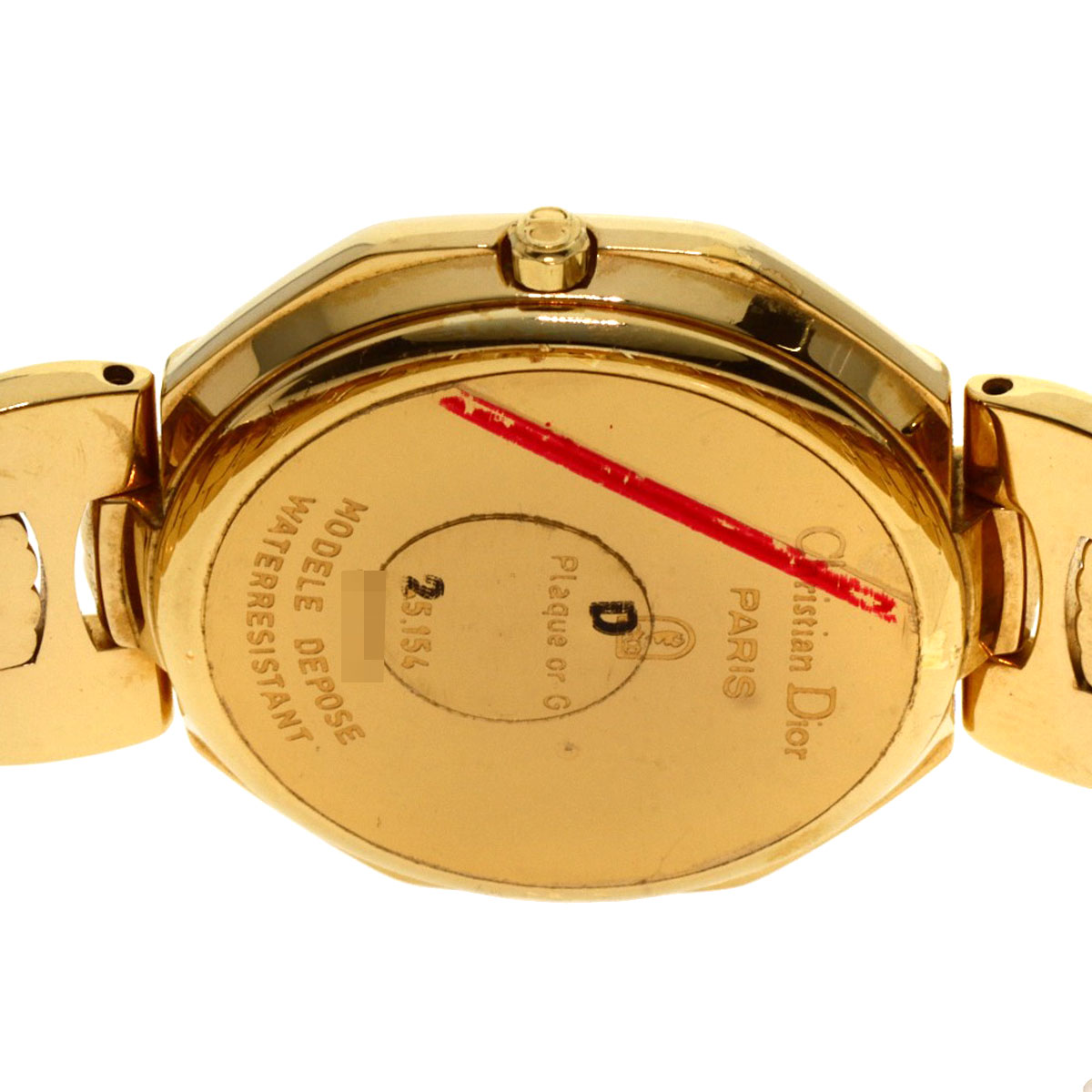 CHRISTIAN DIOR Octagon Watches 25.154 Gold Plated/Gold Plated mens
