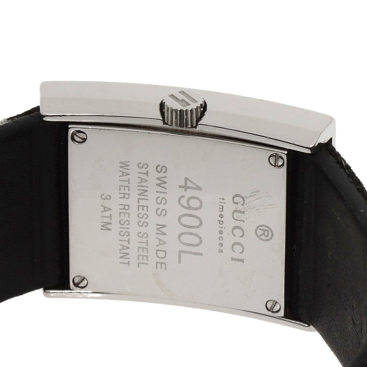 GUCCI Timepiece SS White Dial Black Textile Strap Women's