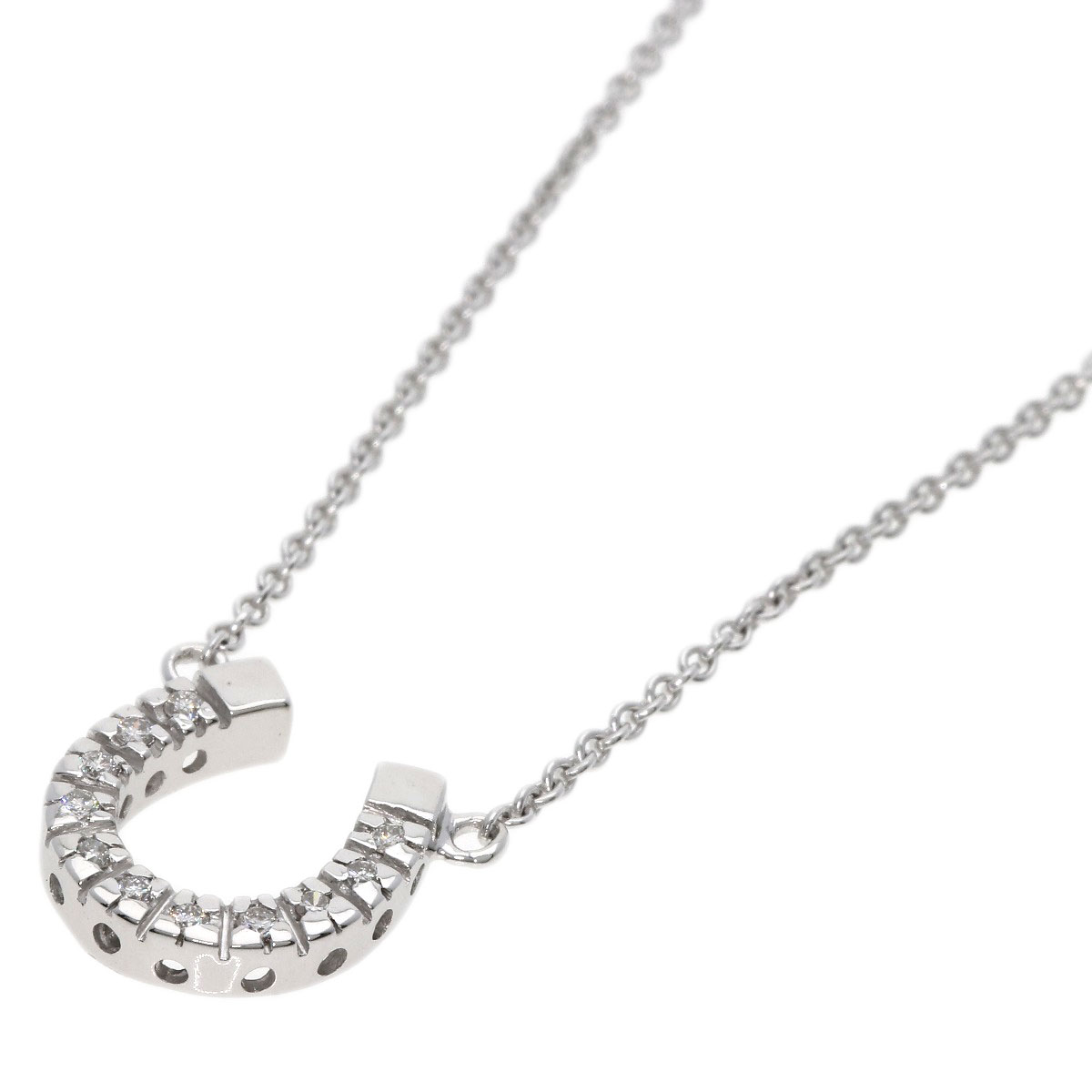 STAR JEWELRY Necklace Horseshoe Diamond K18 White Gold | eBay