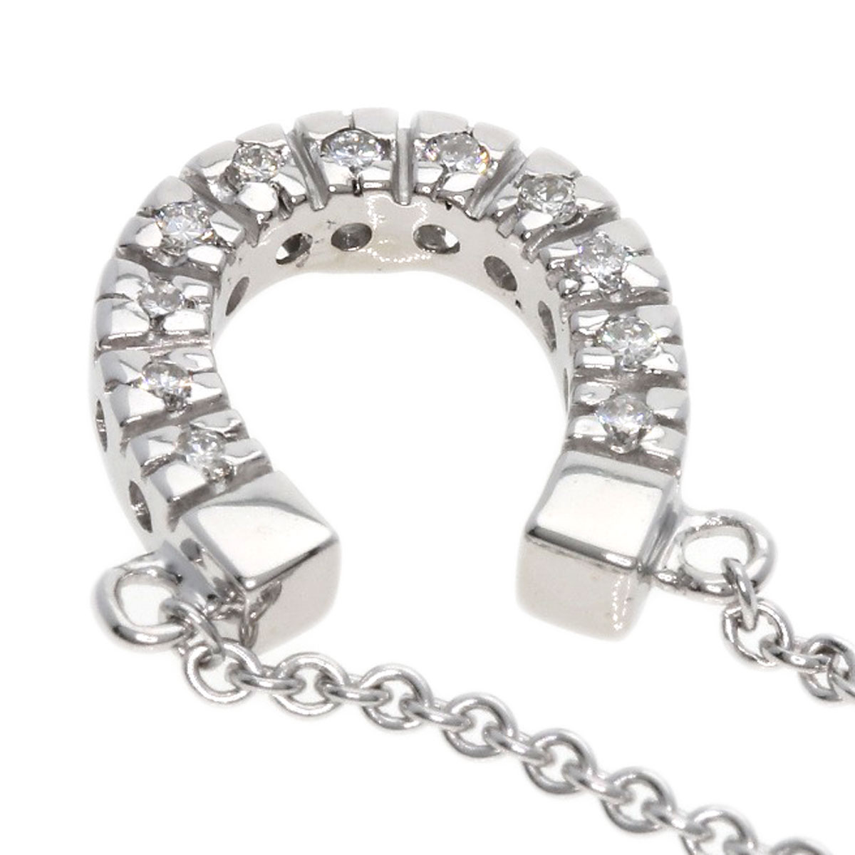 STAR JEWELRY Necklace Horseshoe Diamond K18 White Gold | eBay