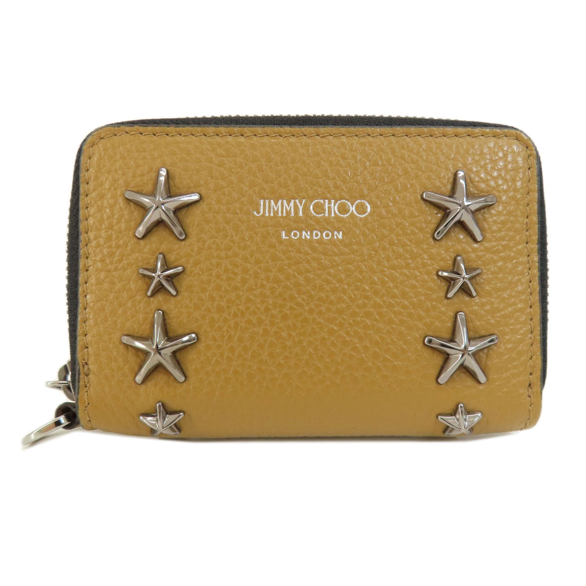 コインケース・小銭入れ Gold Nappa Leather Navy Card Holder from Jimmy Choo JIMMY CHOO ジミーチュウ 財布 コインケース 小銭入れ カード