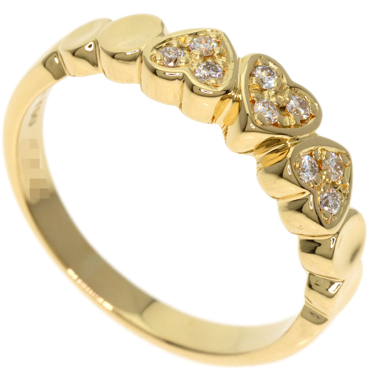 Dior Diamond heart motif Ring K18 Yellow Gold Ladies [Used] | eBay