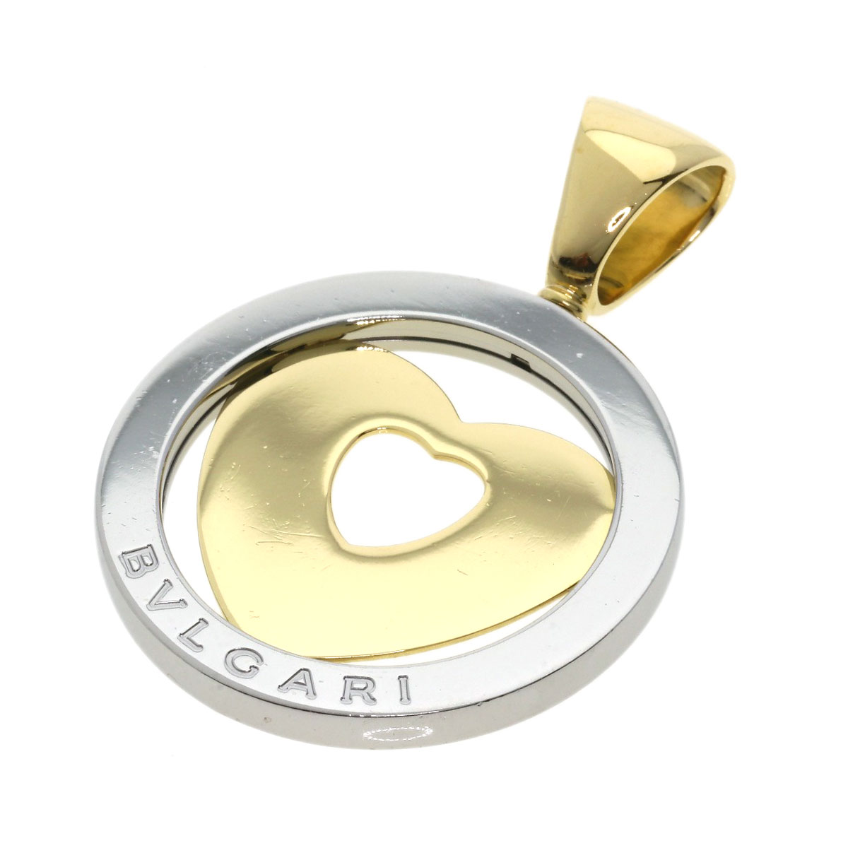 BVLGARI Pendant top Tond Heart Stainless Steel 18K Yellow