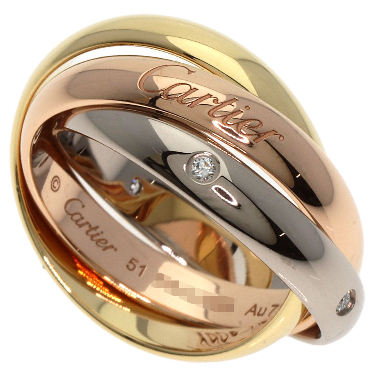 Cartier トリニティ ダイヤモンド5石　TRINITY 5DIAMONDS Trinity ring, classic model, 5 diamonds