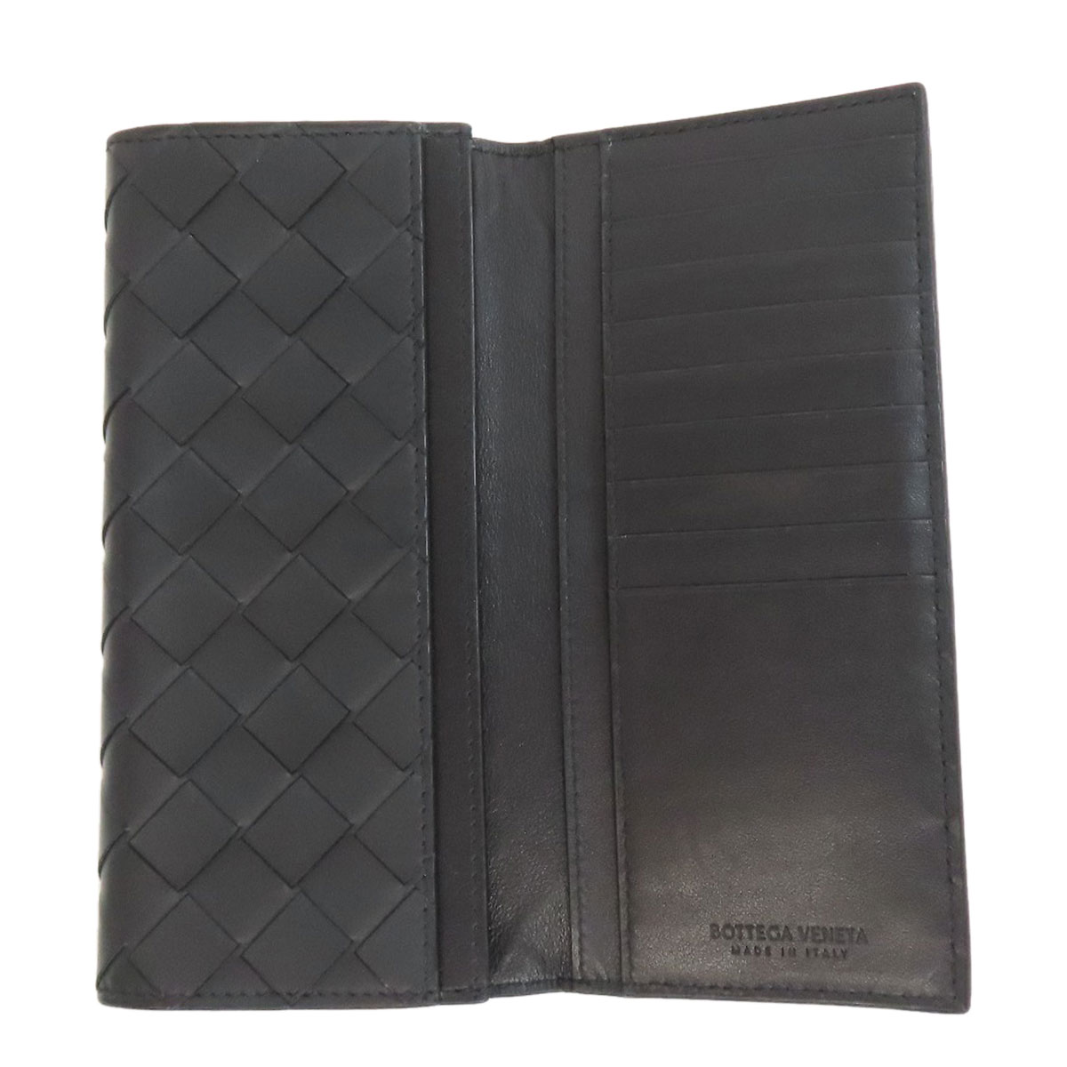 【BOTTEGA VENETA】Intreccio Nappa Calf Flap Long Wallet Bottega Vintage Veneta Nappa Intrecciato Flap Wallet Brown