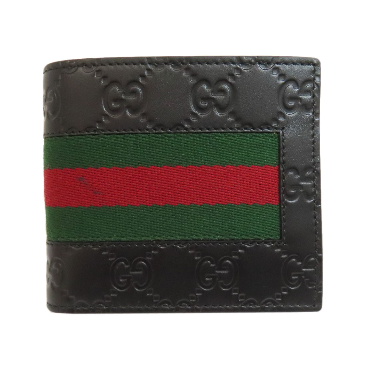 GUCCI 408826 GG Signature Guccissima Sherry Line Bifold Wallet