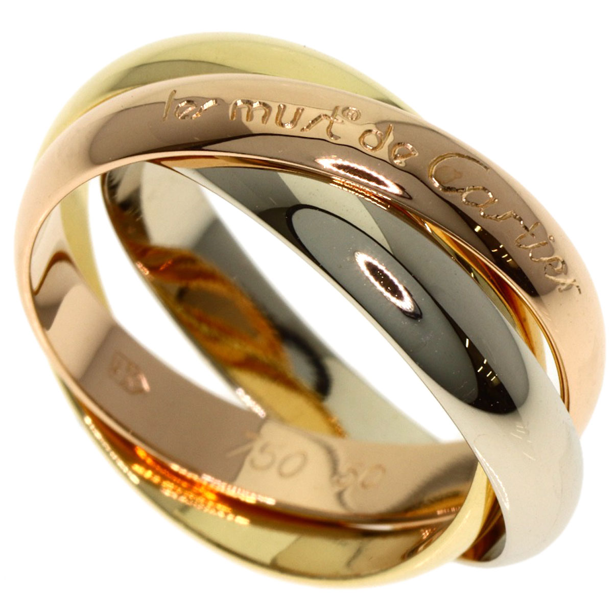 CARTIER Trinity #50 Ring K18 Yellow Gold K18 White Gold Ladies 