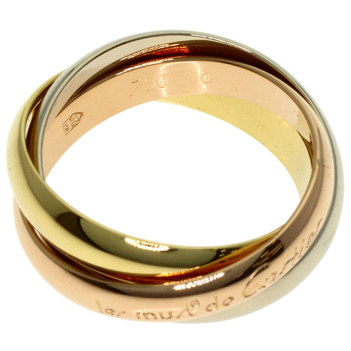CARTIER Trinity #50 Ring K18 Yellow Gold K18 White Gold Ladies 