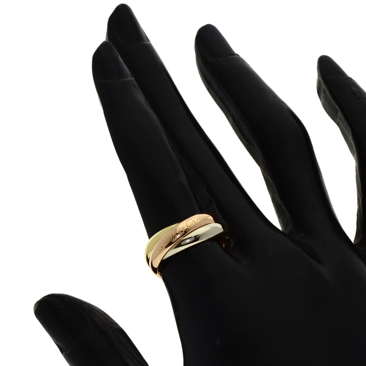 CARTIER Trinity #50 Ring K18 Yellow Gold K18 White Gold Ladies 