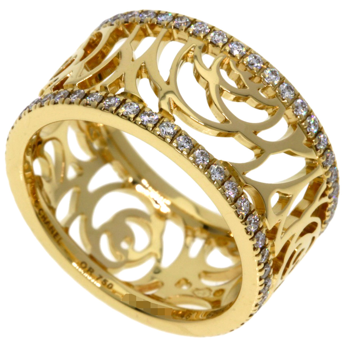 CHANEL Camellia Diamond #46 Ring K18 Yellow Gold Ladies [Used] | eBay