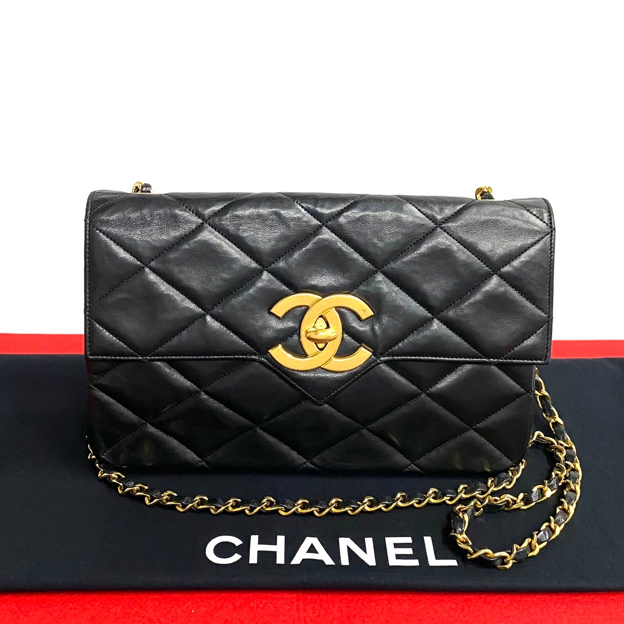 CHANEL Matrasse COCO Mark Shoulder Bag lambskin black c19-5