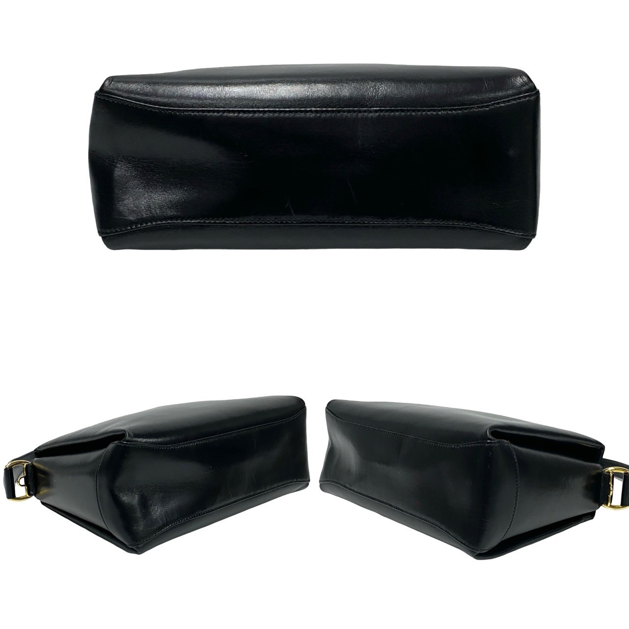 グッチ シルビー レザー ハンドバッグ GUCCI Bamboo Shoulder Bag Calfskin leather black 845-1 | eBay