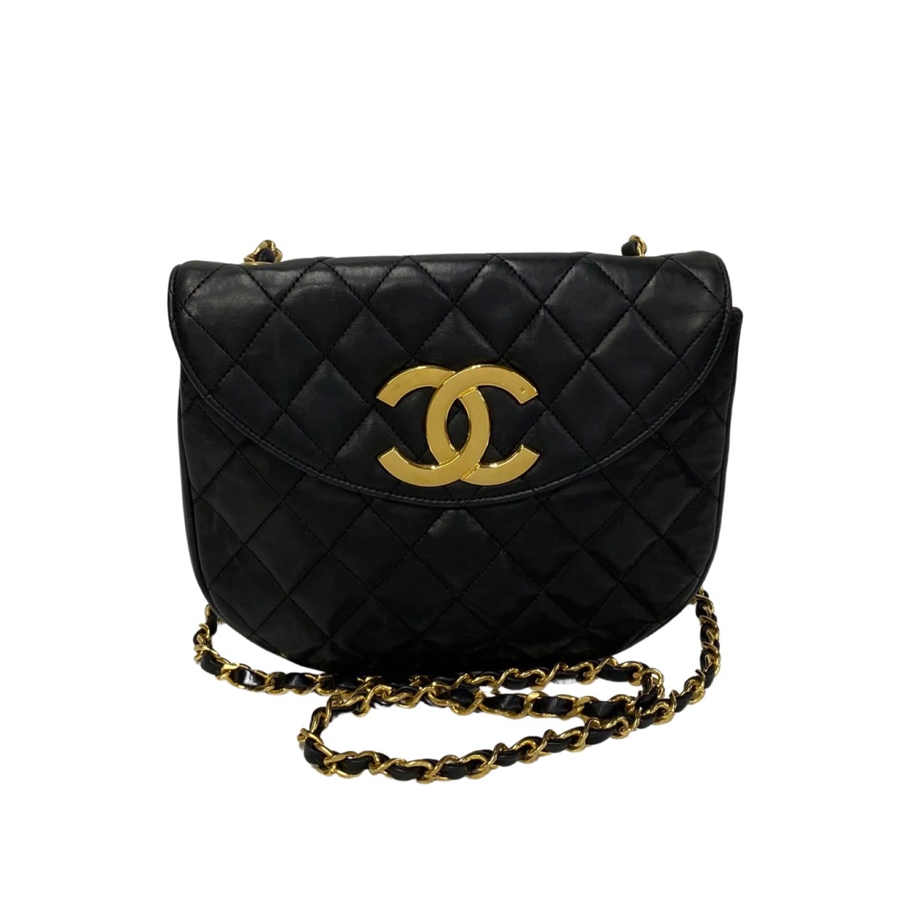 CHANEL Matrasse COCO Mark Shoulder Bag lambskin black 85577