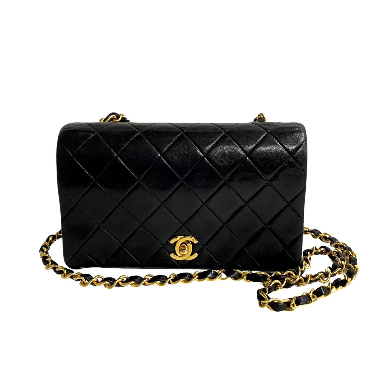 CHANEL Matrasse Shoulder Bag leather black 64159