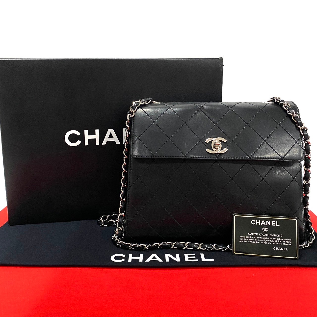 CHANEL Matrasse Shoulder Bag lambskin black 59289