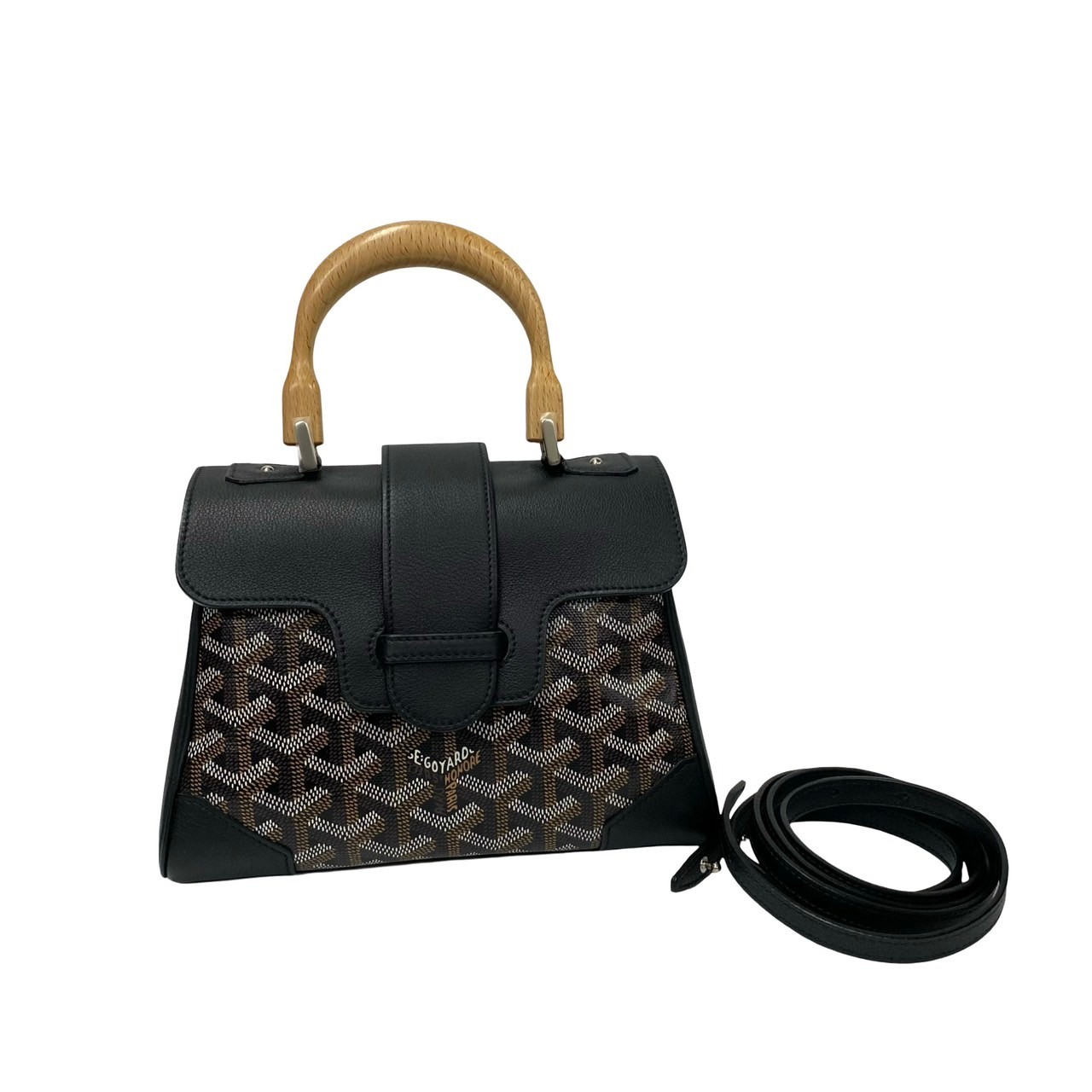 *GOYARD*ゴヤール ブラックタン ミニバッグ GOYARD Saigon Mini Shoulder Bag leather PVC Wood material