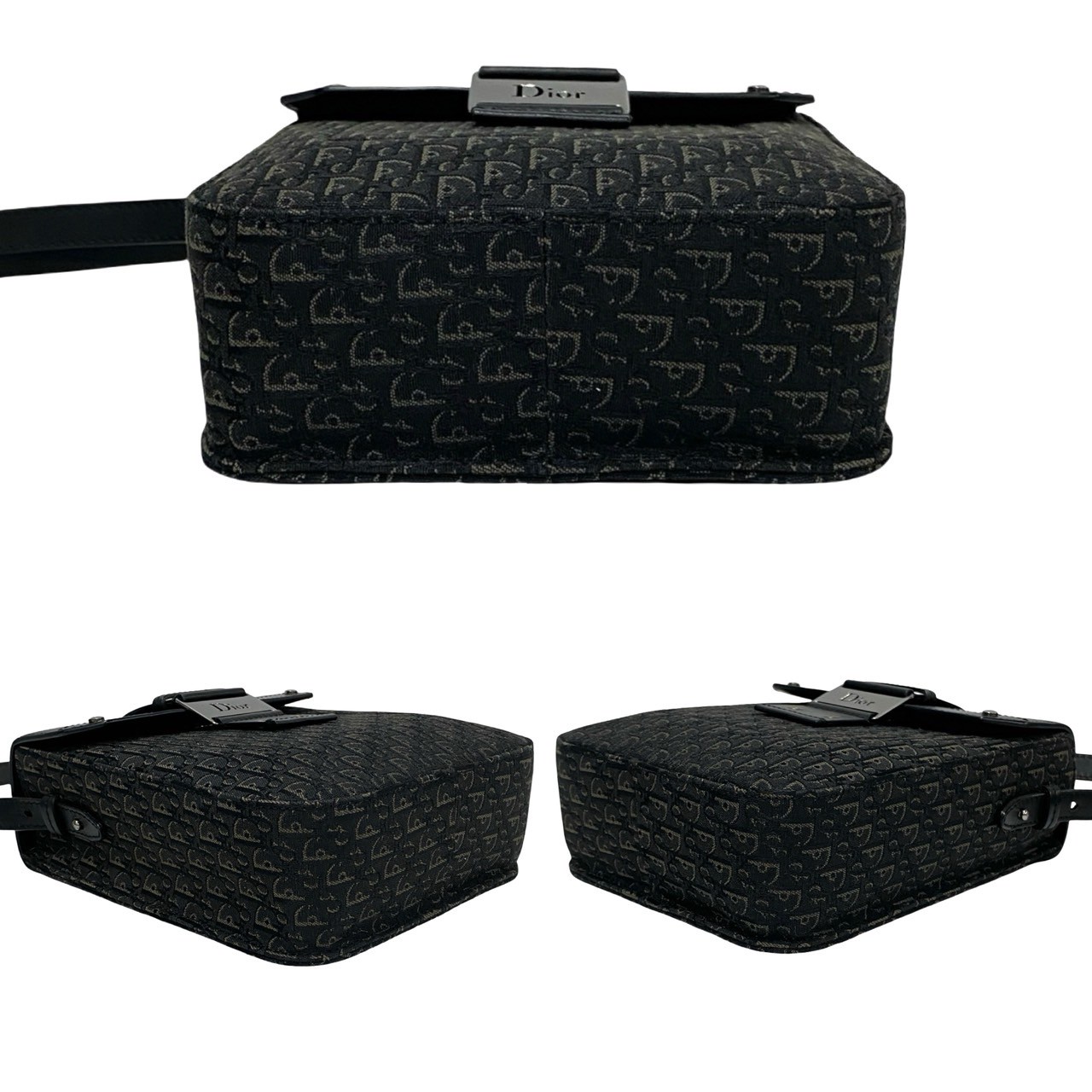 Christian Dior Street chic Trotter Pattern Logo Metal Shoulder Bag 