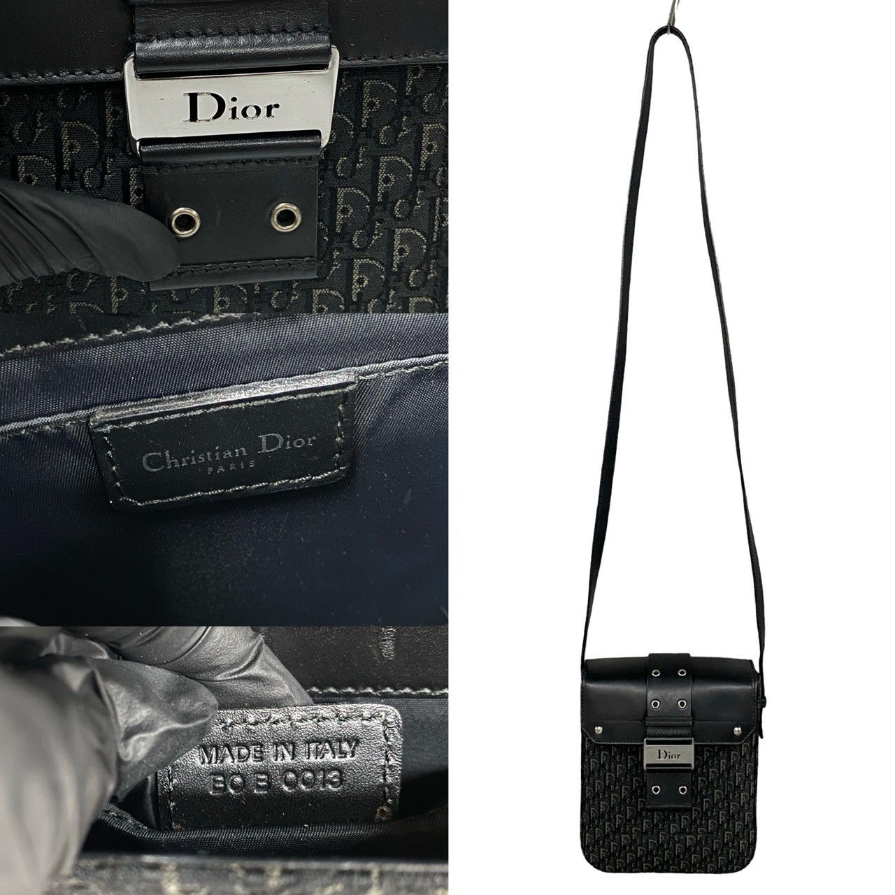 Christian Dior Street chic Trotter Pattern Logo Metal Shoulder Bag