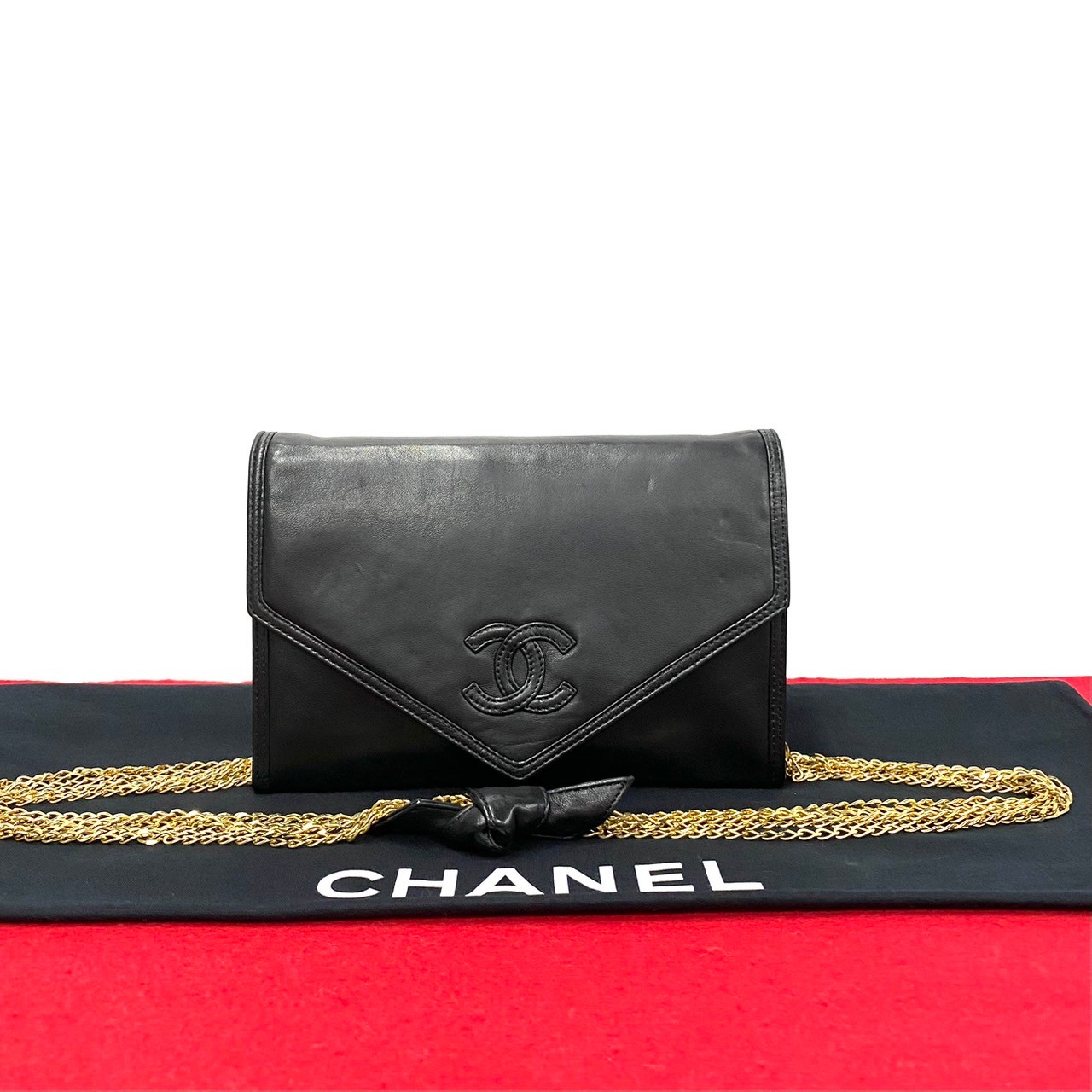 CHANEL COCO Mark Shoulder Bag lambskin black 07694