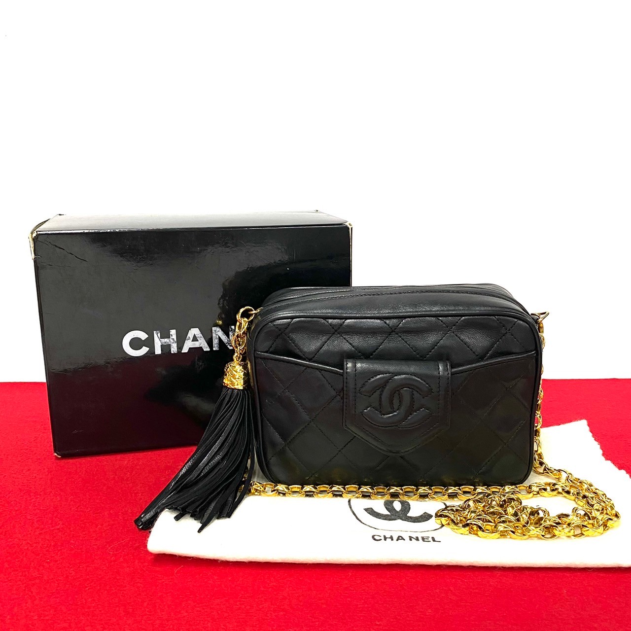 CHANEL Matrasse Shoulder Bag lambskin black 45839