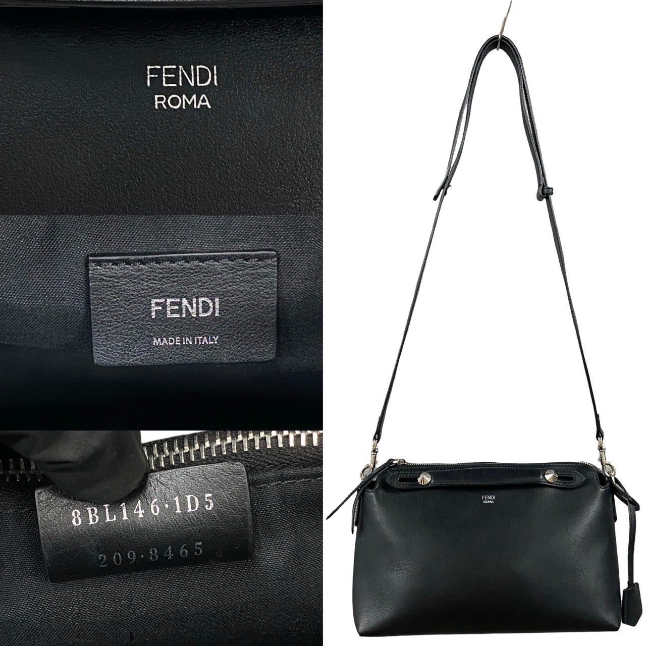 FENDI By the way medium Shoulder Bag leather black 02971 | eBay