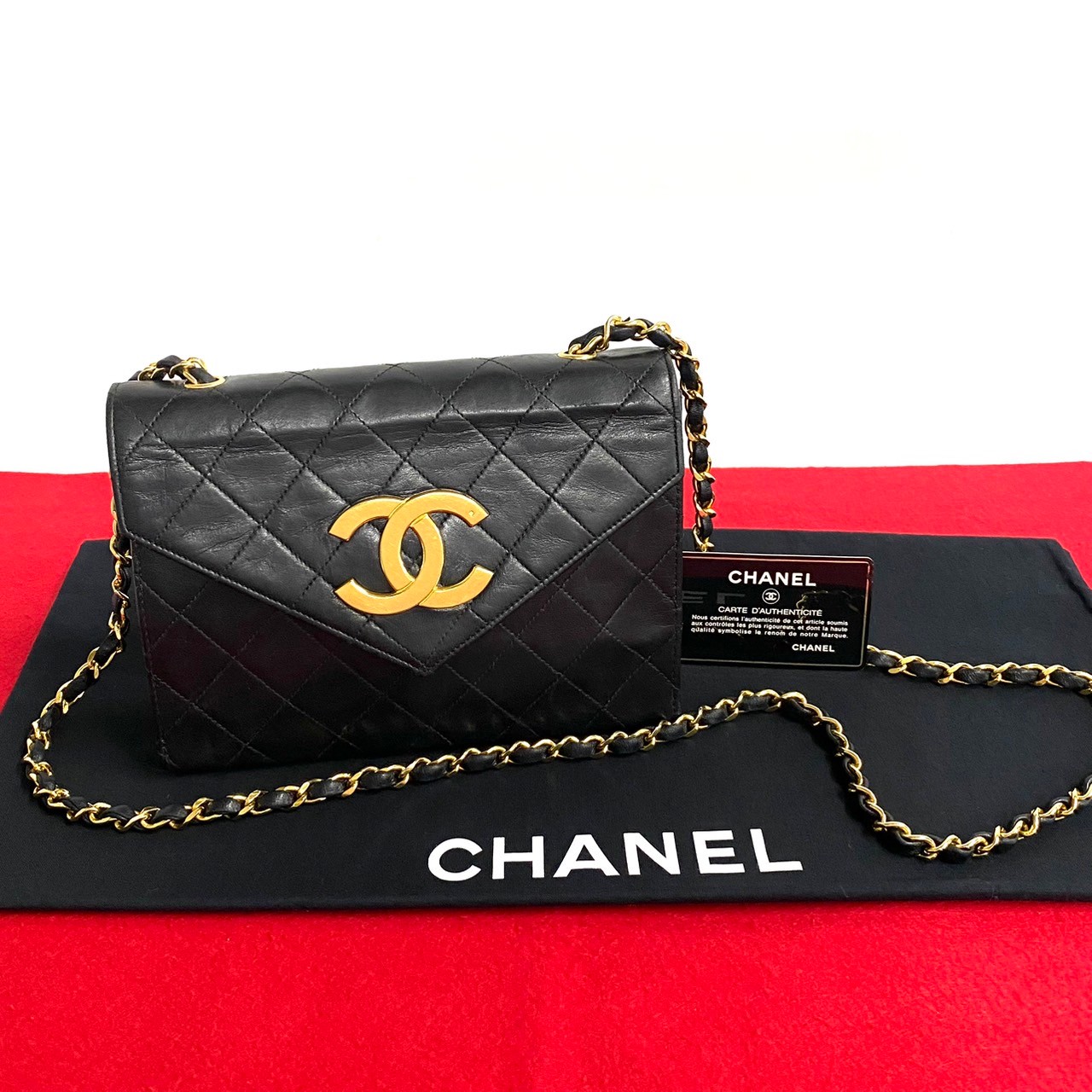 CHANEL Matrasse Shoulder Bag leather black 30684