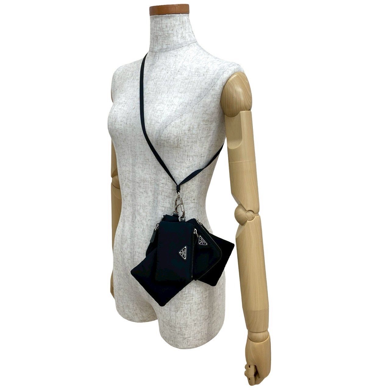 PRADA Re-Nylon Triangle Logo Metal Pouch Nylon black 20924 | eBay