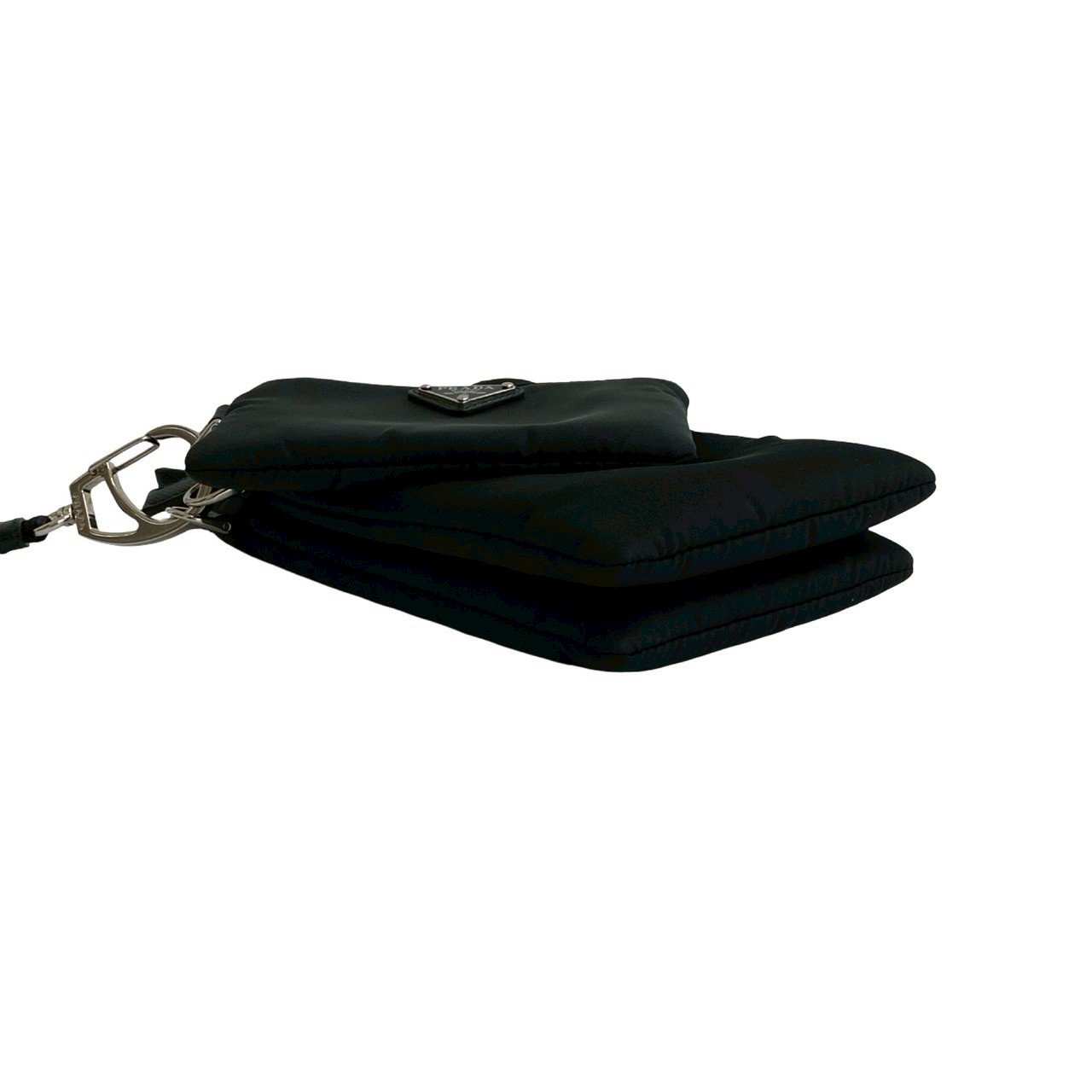 PRADA Re-Nylon Triangle Logo Metal Pouch Nylon black 20924 | eBay