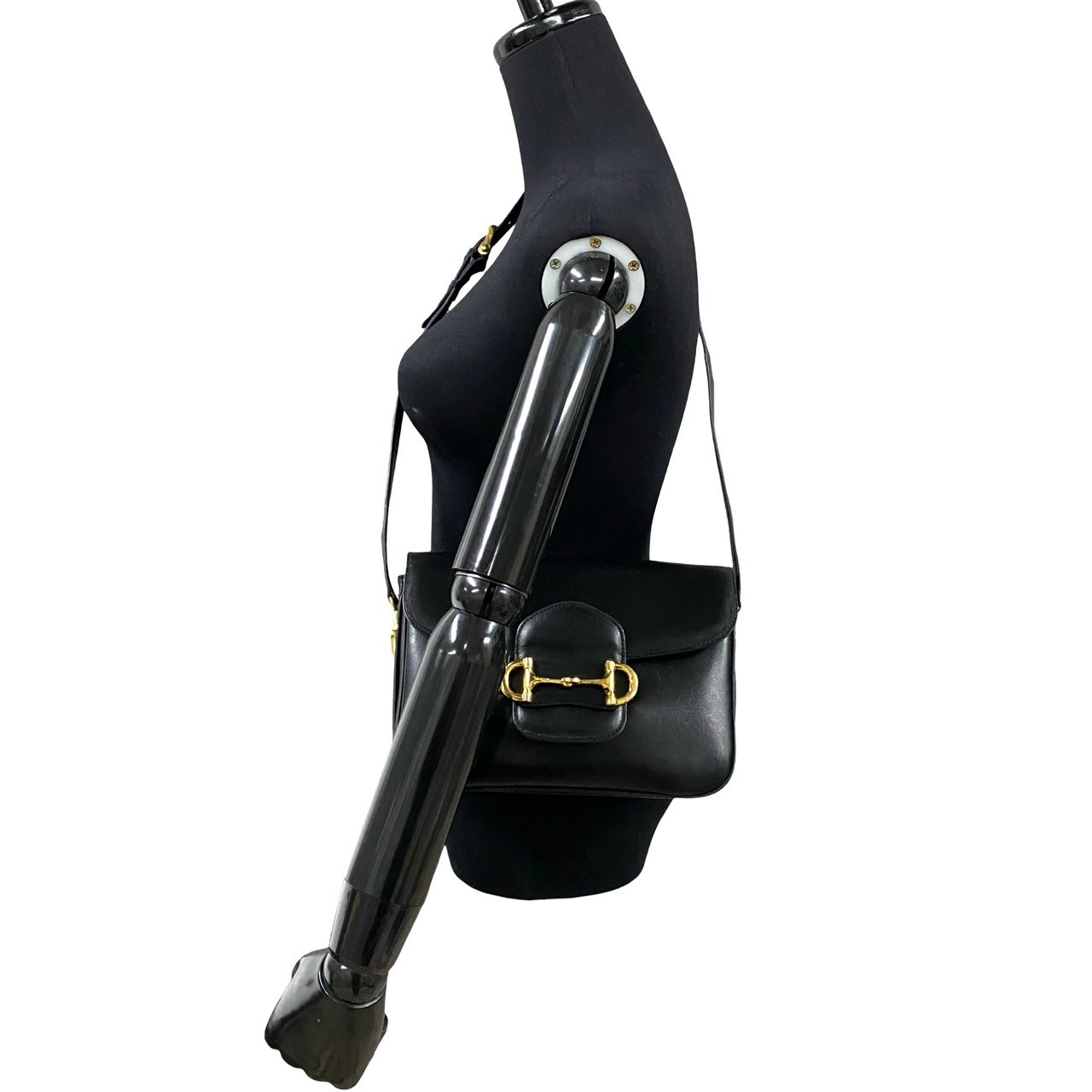 CELINE Horsebit Metal Shoulder Bag leather black 54285 | eBay