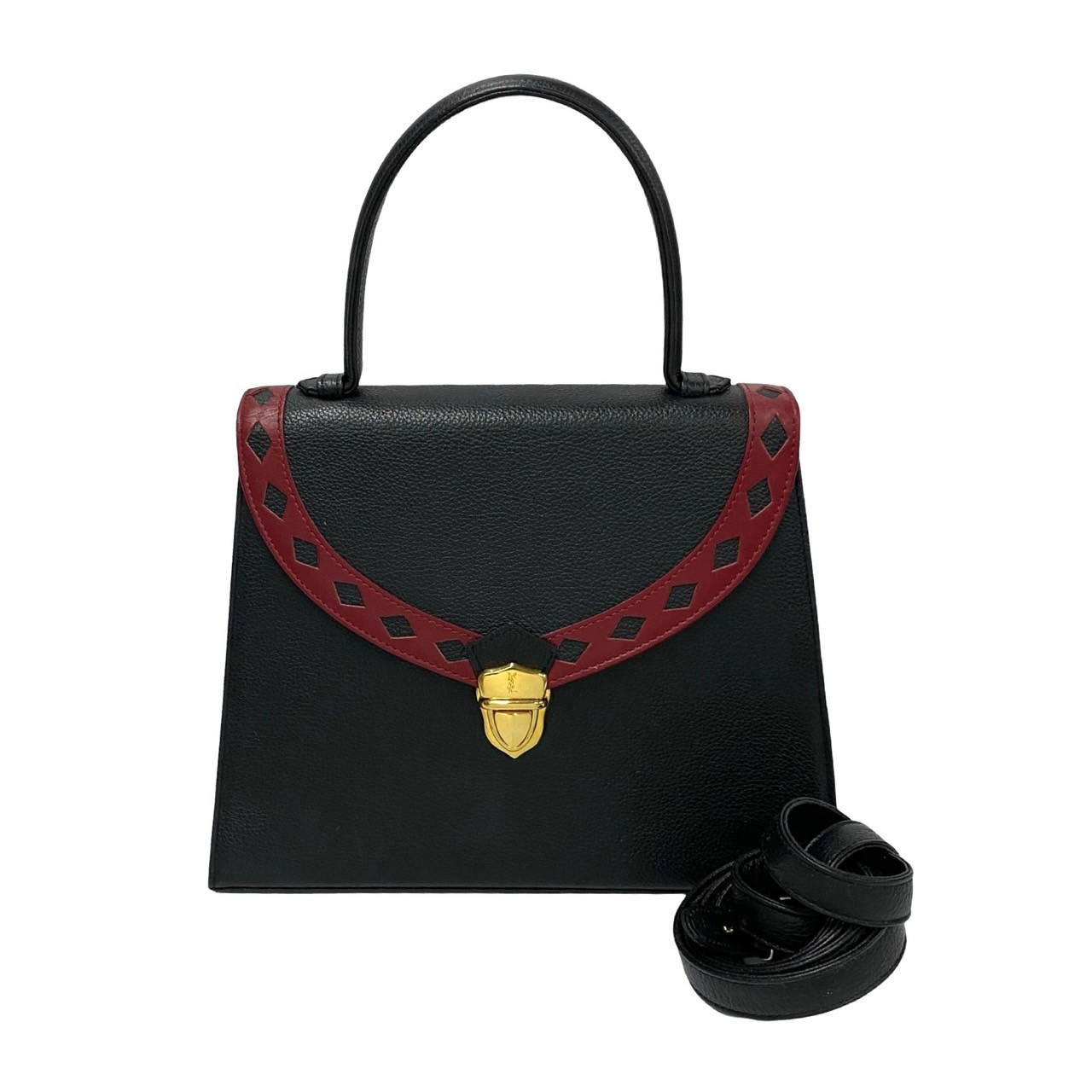 ブルース YVES SAINT LAURENT YSL logo cut-out perforated leather Shoulder