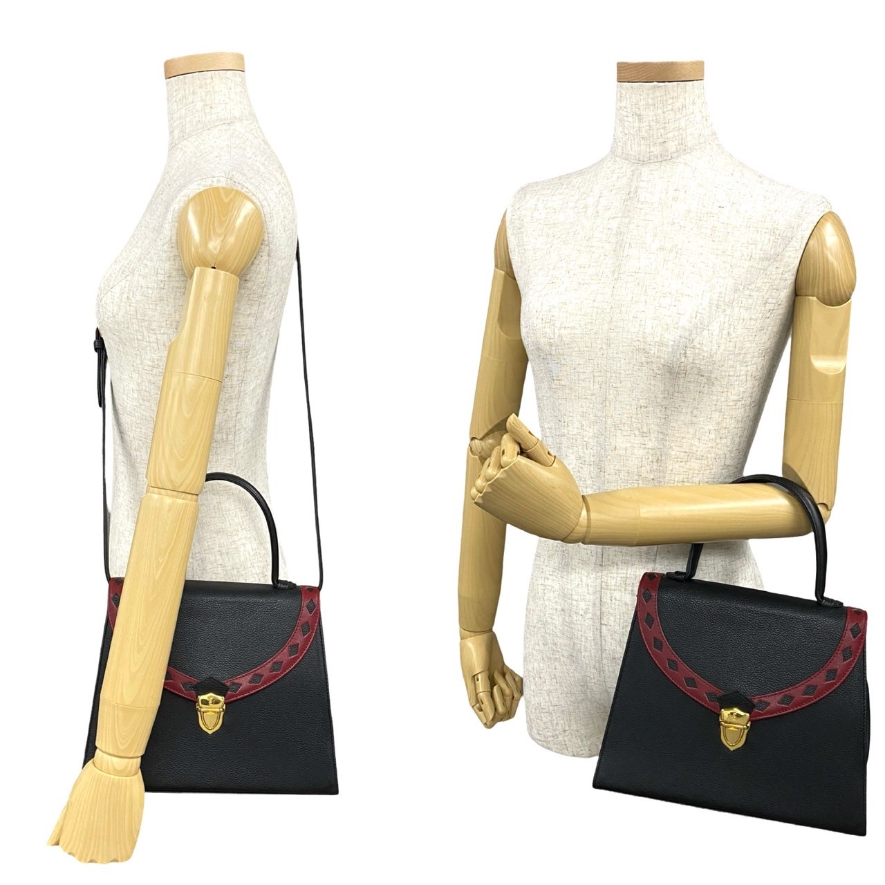 YVES SAINT LAURENT YSL logo cut-out perforated leather Shoulder