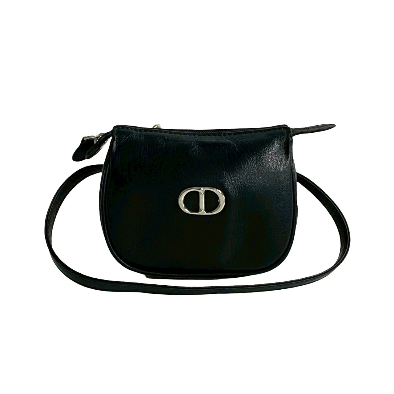 ディオール　DIOR CD ロゴ　ショルダーバッグ　レザー　ブラック Christian Dior クリスチャンディオール ハンドバッグ CDロゴ