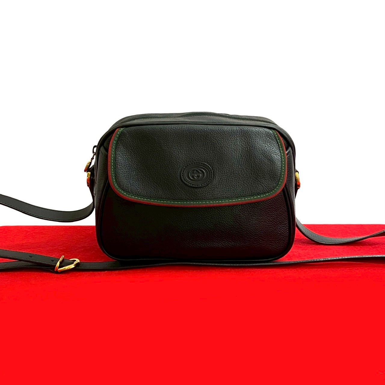 GUCCI Sherry line GG logo Shoulder Bag leather black 41510 | eBay