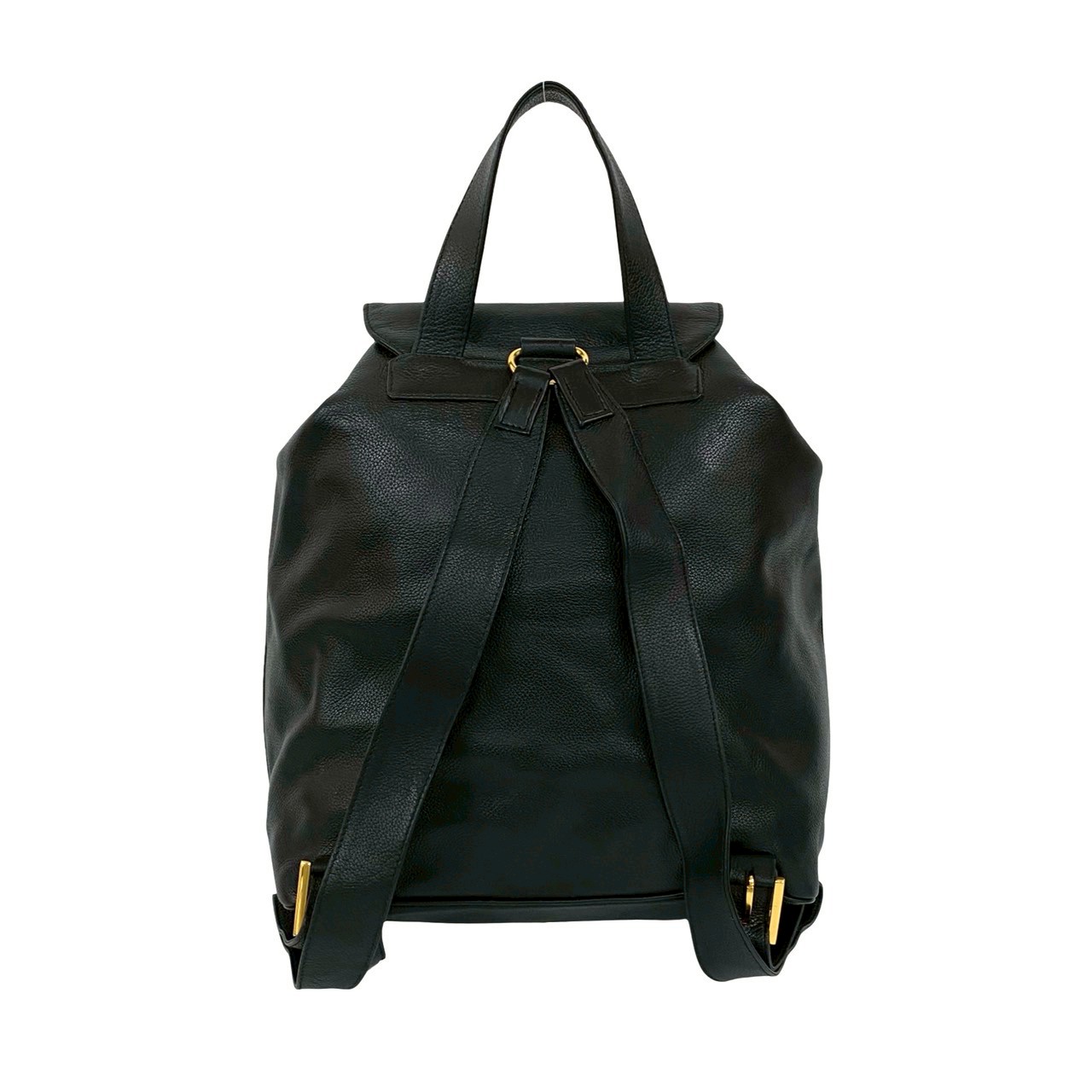 black leather backpack with metal strap silhouette Sleek Leather Backpack with Metal
